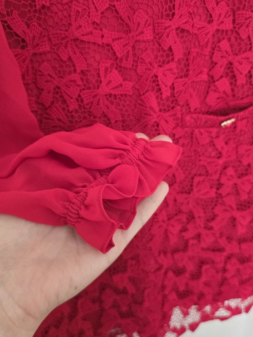 SELF PORTRAIT KIDS Bow lace dress Collar